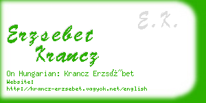 erzsebet krancz business card